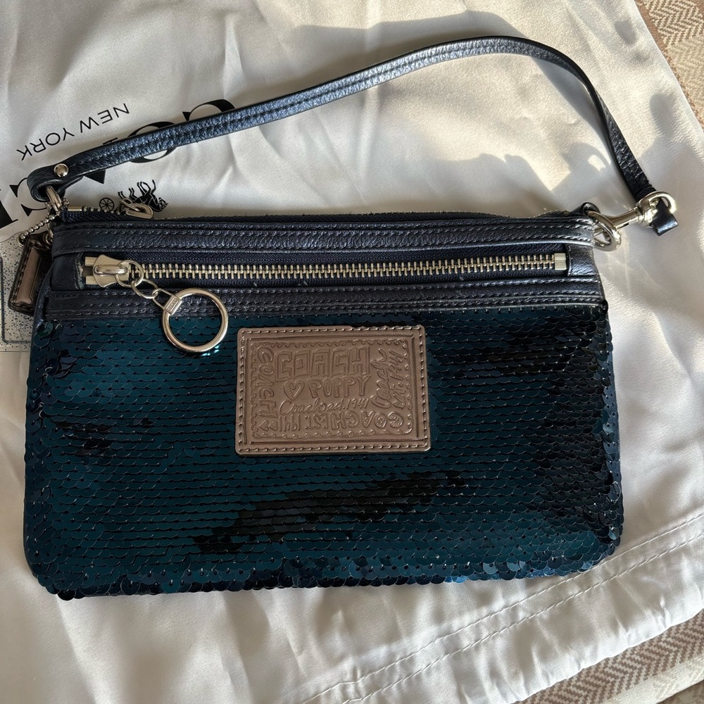 Coach sequin Poppy wristlet